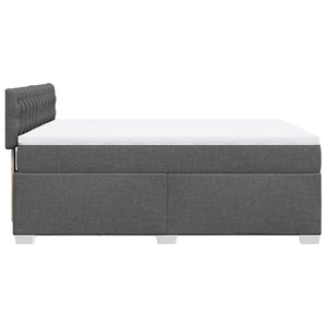 Κρεβάτι Boxspring με Στρώμα Σκούρο Γκρι 140x190 εκ. Υφασμάτινο