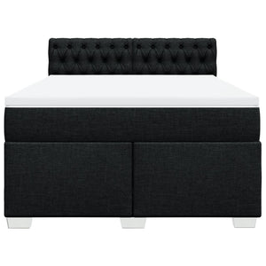 Κρεβάτι Boxspring με Στρώμα Μαύρο 140x190 εκ. Υφασμάτινο - Pakobazaar