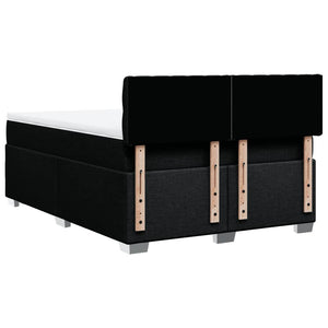 Κρεβάτι Boxspring με Στρώμα Μαύρο 140x190 εκ. Υφασμάτινο - Pakobazaar
