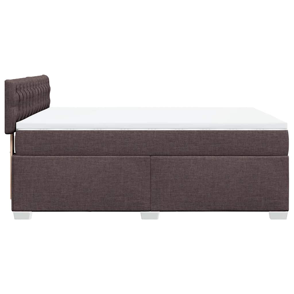 Κρεβάτι Boxspring με Στρώμα Σκούρο Καφέ 140x190 εκ. Υφασμάτινο