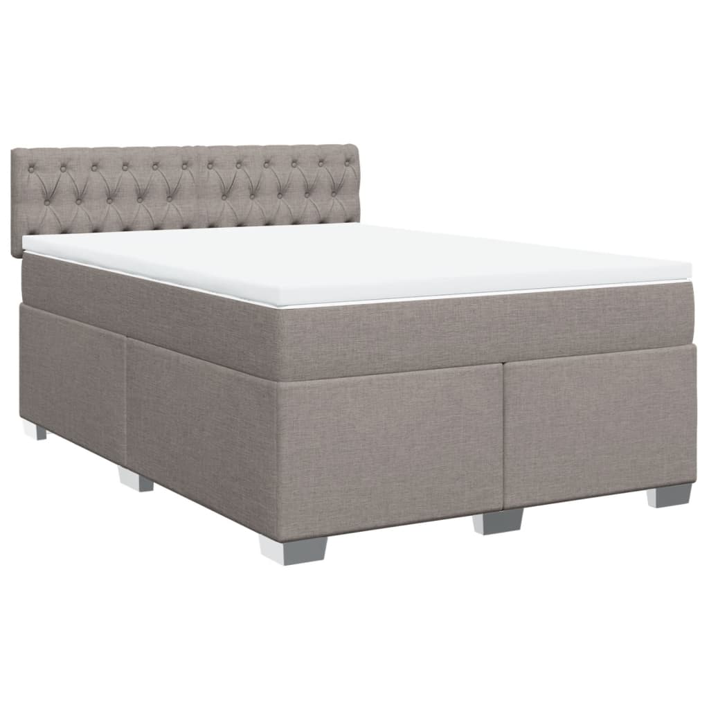 Κρεβάτι Boxspring με Στρώμα Taupe 140x190 εκ. Υφασμάτινο