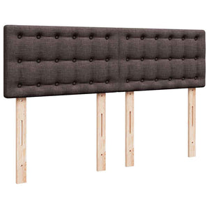 Κρεβάτι Boxspring με Στρώμα Σκούρο Καφέ 140x190 εκ. Υφασμάτινο - Pakobazaar