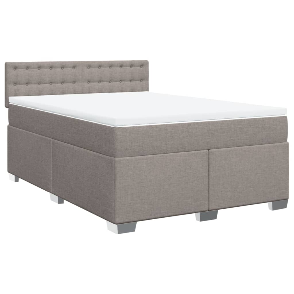 Κρεβάτι Boxspring με Στρώμα Taupe 140x190 εκ. Υφασμάτινο