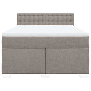 Κρεβάτι Boxspring με Στρώμα Taupe 140x190 εκ. Υφασμάτινο