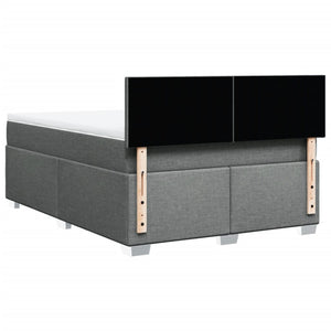 Κρεβάτι Boxspring με Στρώμα Σκούρο Γκρι 140x200 εκ Υφασμάτινο