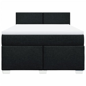 Κρεβάτι Boxspring με Στρώμα Μαύρο 140x200 εκ. Υφασμάτινο - Pakobazaar