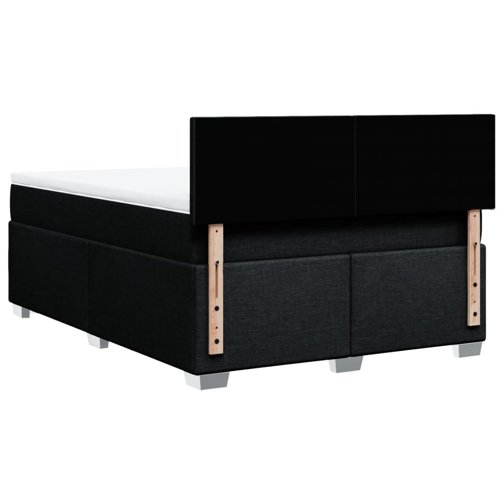 Κρεβάτι Boxspring με Στρώμα Μαύρο 140x200 εκ. Υφασμάτινο - Pakobazaar