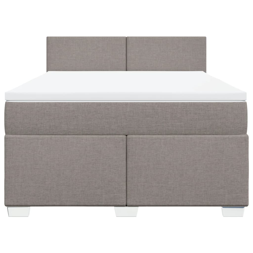 Κρεβάτι Boxspring με Στρώμα Taupe 140x200 εκ. Υφασμάτινο