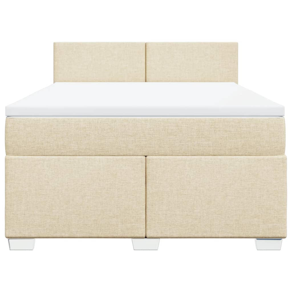 Κρεβάτι Boxspring με Στρώμα Κρεμ 140x200 εκ. Υφασμάτινο
