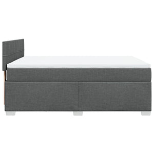 Κρεβάτι Boxspring με Στρώμα Σκούρο Γκρι 140x200 εκ Υφασμάτινο - Pakobazaar