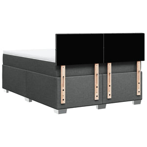Κρεβάτι Boxspring με Στρώμα Σκούρο Γκρι 140x200 εκ Υφασμάτινο - Pakobazaar