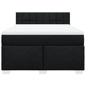 Κρεβάτι Boxspring με Στρώμα Μαύρο 140x200 εκ. Υφασμάτινο - Pakobazaar