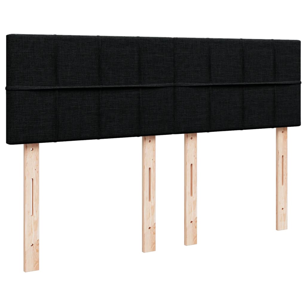 Κρεβάτι Boxspring με Στρώμα Μαύρο 140x200 εκ. Υφασμάτινο - Pakobazaar