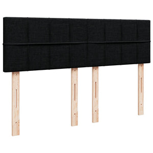 Κρεβάτι Boxspring με Στρώμα Μαύρο 140x200 εκ. Υφασμάτινο - Pakobazaar