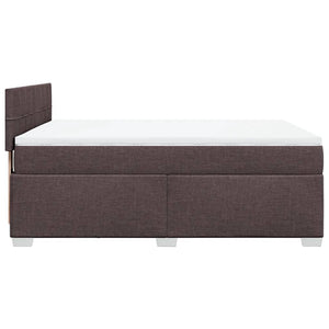 Κρεβάτι Boxspring με Στρώμα Σκούρο Καφέ 140x200 εκ Υφασμάτινο
