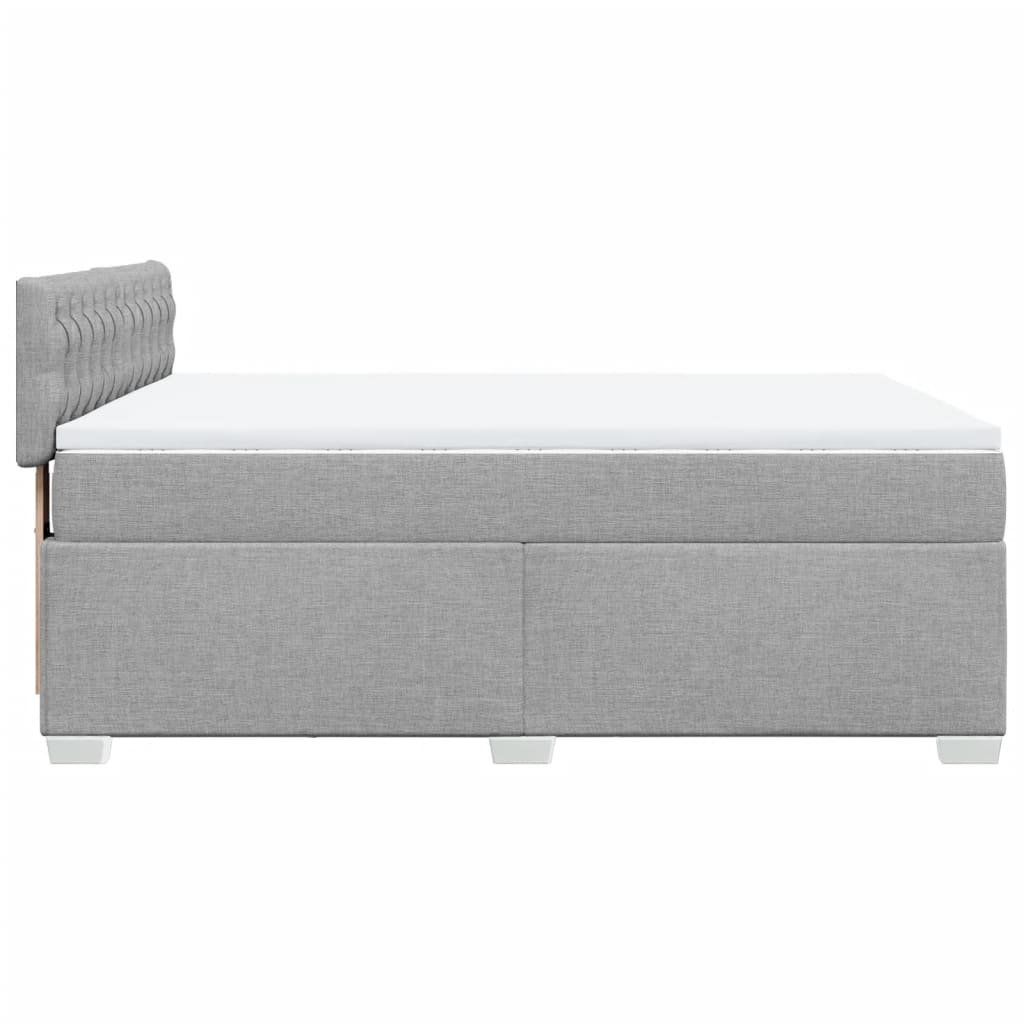 Κρεβάτι Boxspring με Στρώμα Ανοιχτό Γκρι 140x200 εκ. Υφασμάτινο