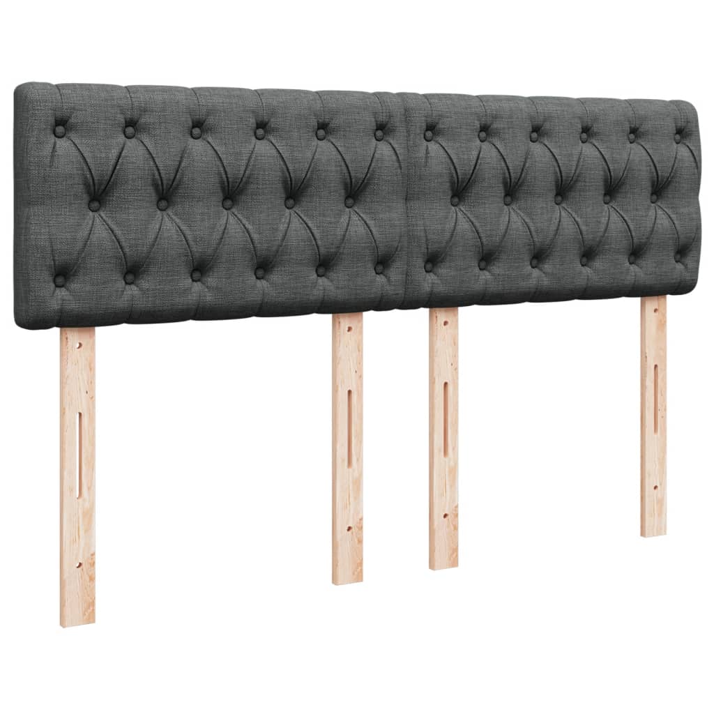 Κρεβάτι Boxspring με Στρώμα Σκούρο Γκρι 140x200 εκ Υφασμάτινο
