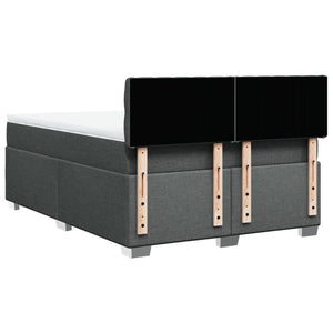 Κρεβάτι Boxspring με Στρώμα Σκούρο Γκρι 140x200 εκ Υφασμάτινο