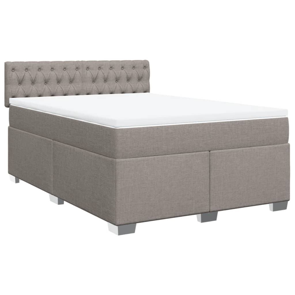 Κρεβάτι Boxspring με Στρώμα Taupe 140x200 εκ. Υφασμάτινο