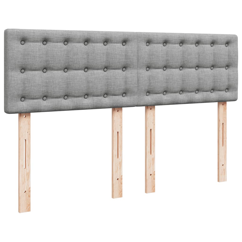 Κρεβάτι Boxspring με Στρώμα Ανοιχτό Γκρι 140x200 εκ. Υφασμάτινο