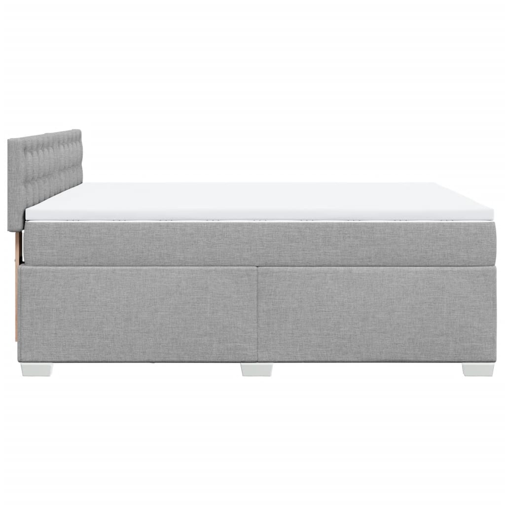 Κρεβάτι Boxspring με Στρώμα Ανοιχτό Γκρι 140x200 εκ. Υφασμάτινο