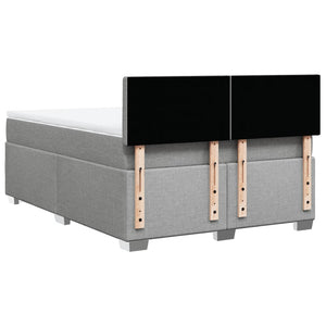 Κρεβάτι Boxspring με Στρώμα Ανοιχτό Γκρι 140x200 εκ. Υφασμάτινο
