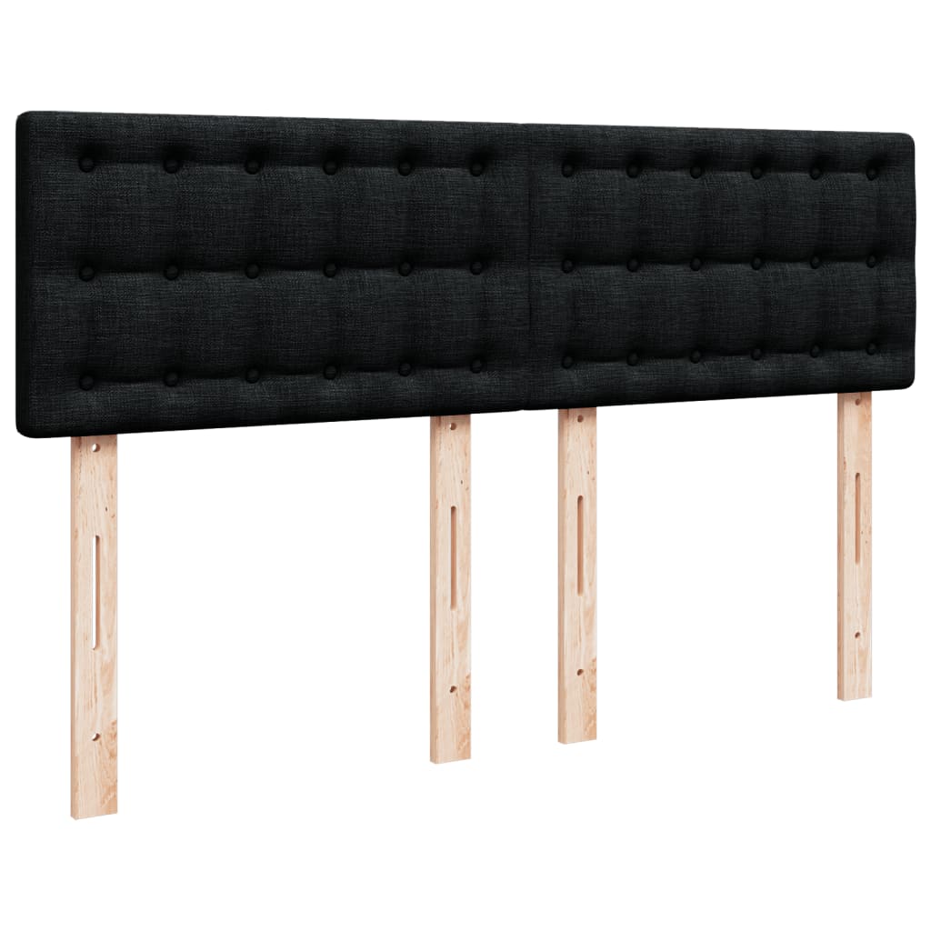 Κρεβάτι Boxspring με Στρώμα Μαύρο 140x200 εκ. Υφασμάτινο - Pakobazaar