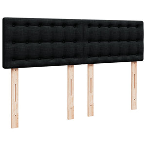 Κρεβάτι Boxspring με Στρώμα Μαύρο 140x200 εκ. Υφασμάτινο - Pakobazaar