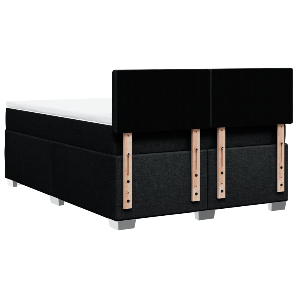 Κρεβάτι Boxspring με Στρώμα Μαύρο 140x200 εκ. Υφασμάτινο - Pakobazaar