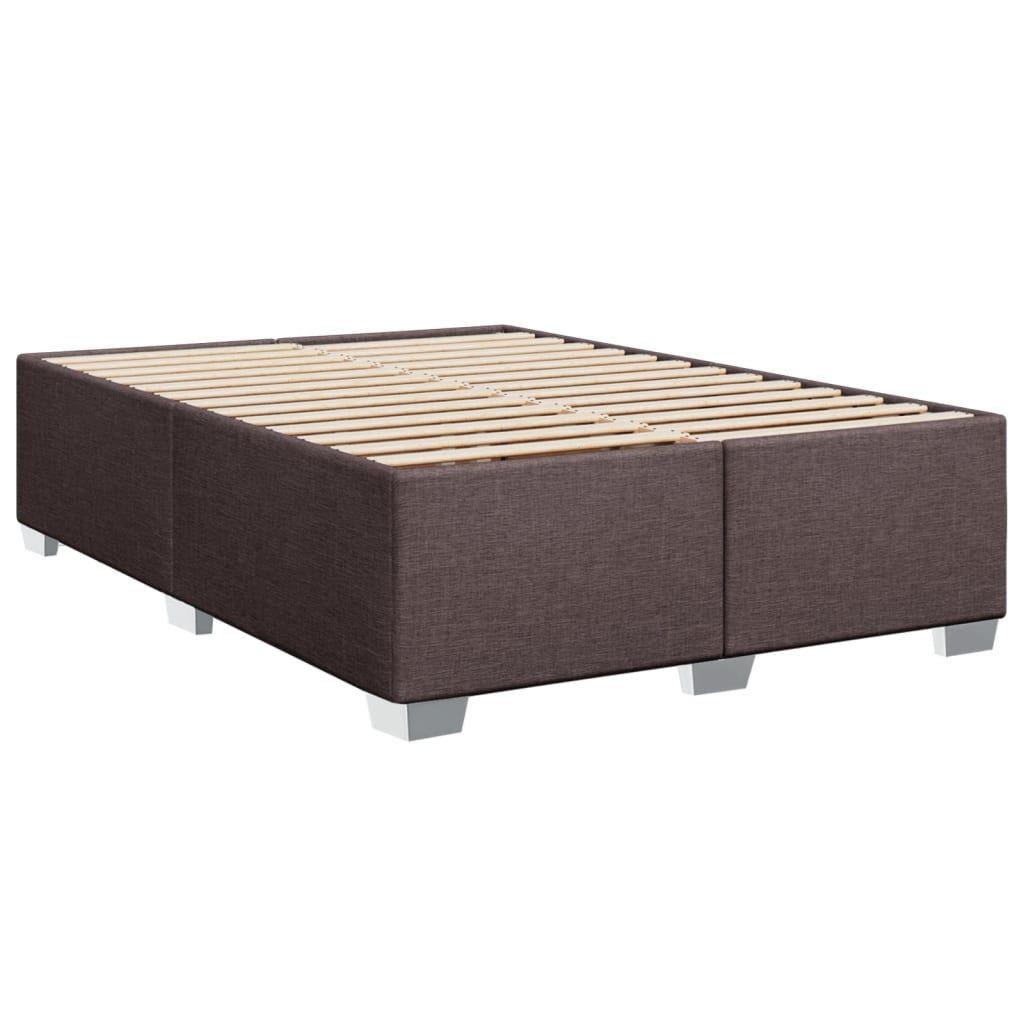 Κρεβάτι Boxspring με Στρώμα Σκούρο Καφέ 140x200 εκ Υφασμάτινο - Pakobazaar