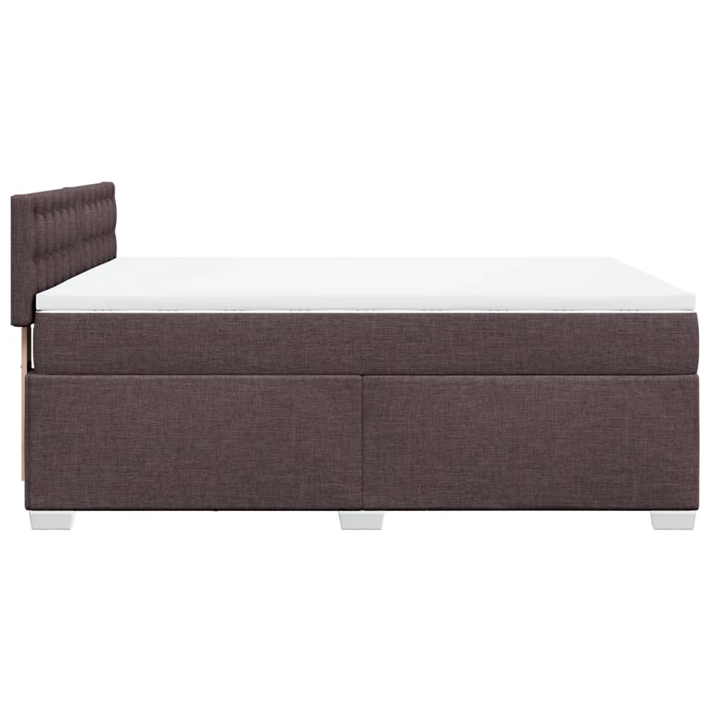 Κρεβάτι Boxspring με Στρώμα Σκούρο Καφέ 140x200 εκ Υφασμάτινο - Pakobazaar