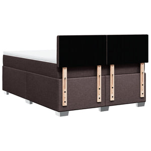 Κρεβάτι Boxspring με Στρώμα Σκούρο Καφέ 140x200 εκ Υφασμάτινο - Pakobazaar