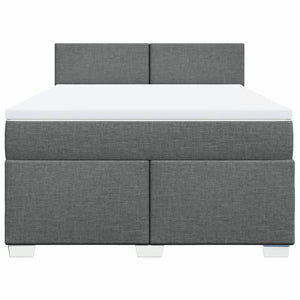 Κρεβάτι Boxspring με Στρώμα Σκούρο Γκρι 160x200 εκ Υφασμάτινο - Pakobazaar