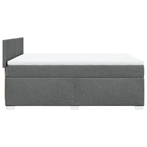 Κρεβάτι Boxspring με Στρώμα Σκούρο Γκρι 160x200 εκ Υφασμάτινο - Pakobazaar