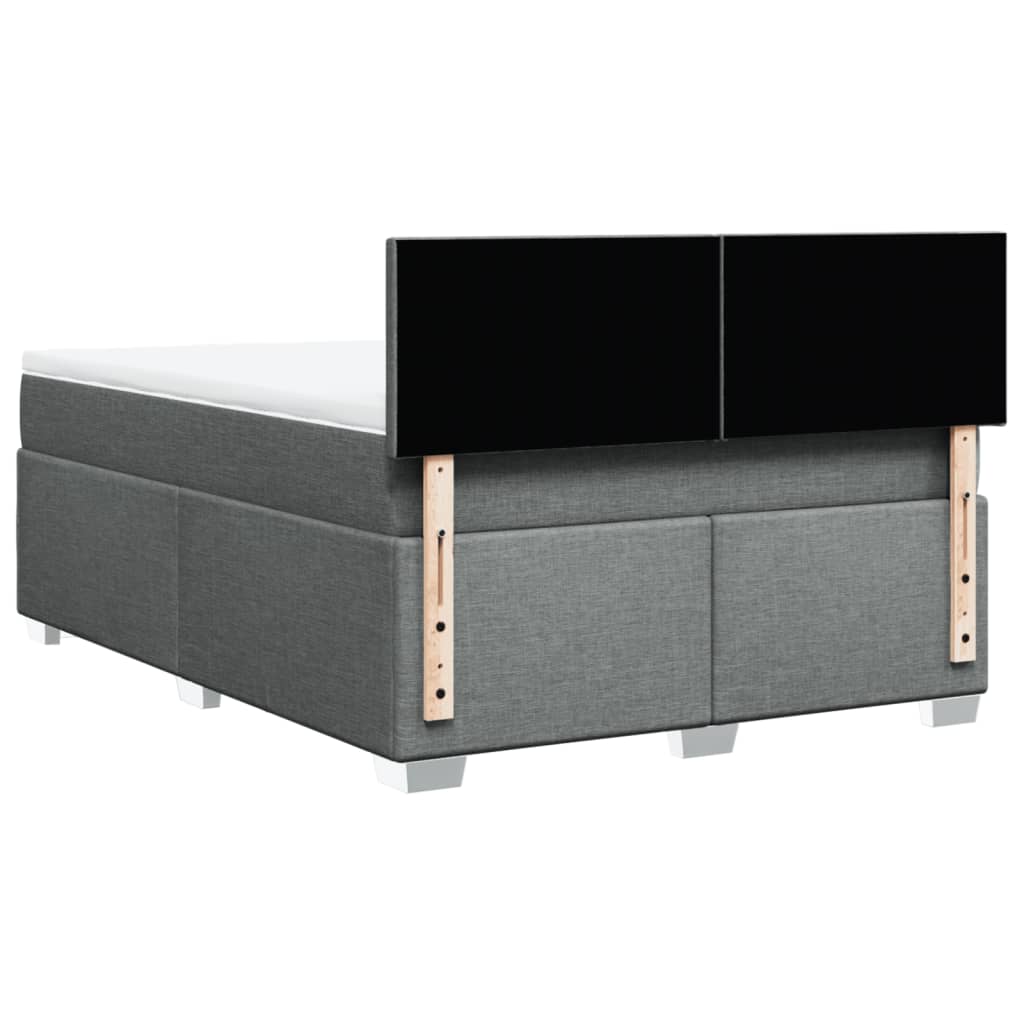 Κρεβάτι Boxspring με Στρώμα Σκούρο Γκρι 160x200 εκ Υφασμάτινο - Pakobazaar