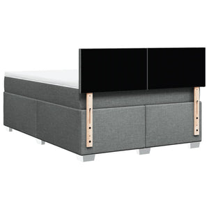 Κρεβάτι Boxspring με Στρώμα Σκούρο Γκρι 160x200 εκ Υφασμάτινο - Pakobazaar