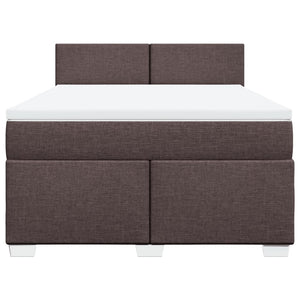 Κρεβάτι Boxspring με Στρώμα Σκούρο Καφέ 160x200 εκ Υφασμάτινο - Pakobazaar