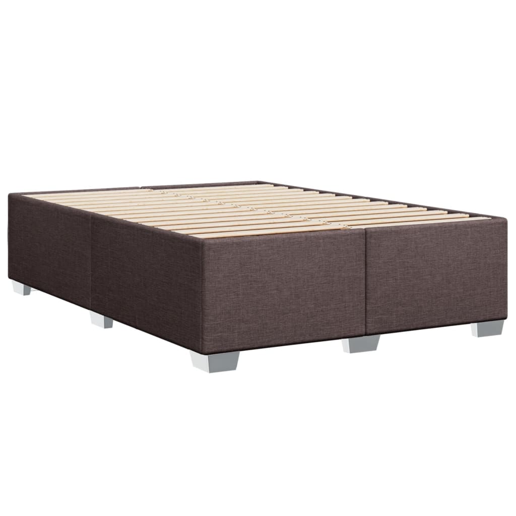 Κρεβάτι Boxspring με Στρώμα Σκούρο Καφέ 160x200 εκ Υφασμάτινο - Pakobazaar