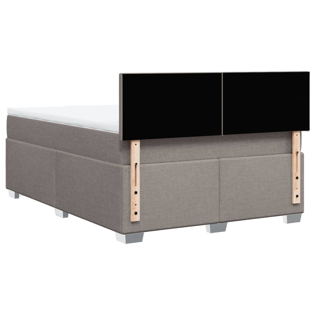 Κρεβάτι Boxspring με Στρώμα Taupe 160x200 εκ. Υφασμάτινο - Pakobazaar
