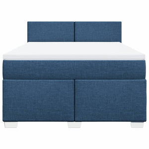 Κρεβάτι Boxspring με Στρώμα Μπλε 160x200 εκ. Υφασμάτινο - Pakobazaar