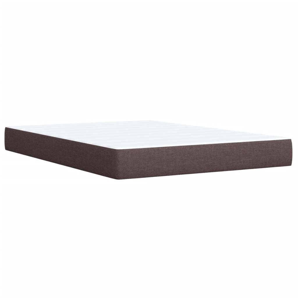 Κρεβάτι Boxspring με Στρώμα Σκούρο Καφέ 160x200 εκ Υφασμάτινο