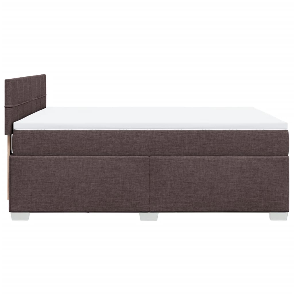 Κρεβάτι Boxspring με Στρώμα Σκούρο Καφέ 160x200 εκ Υφασμάτινο