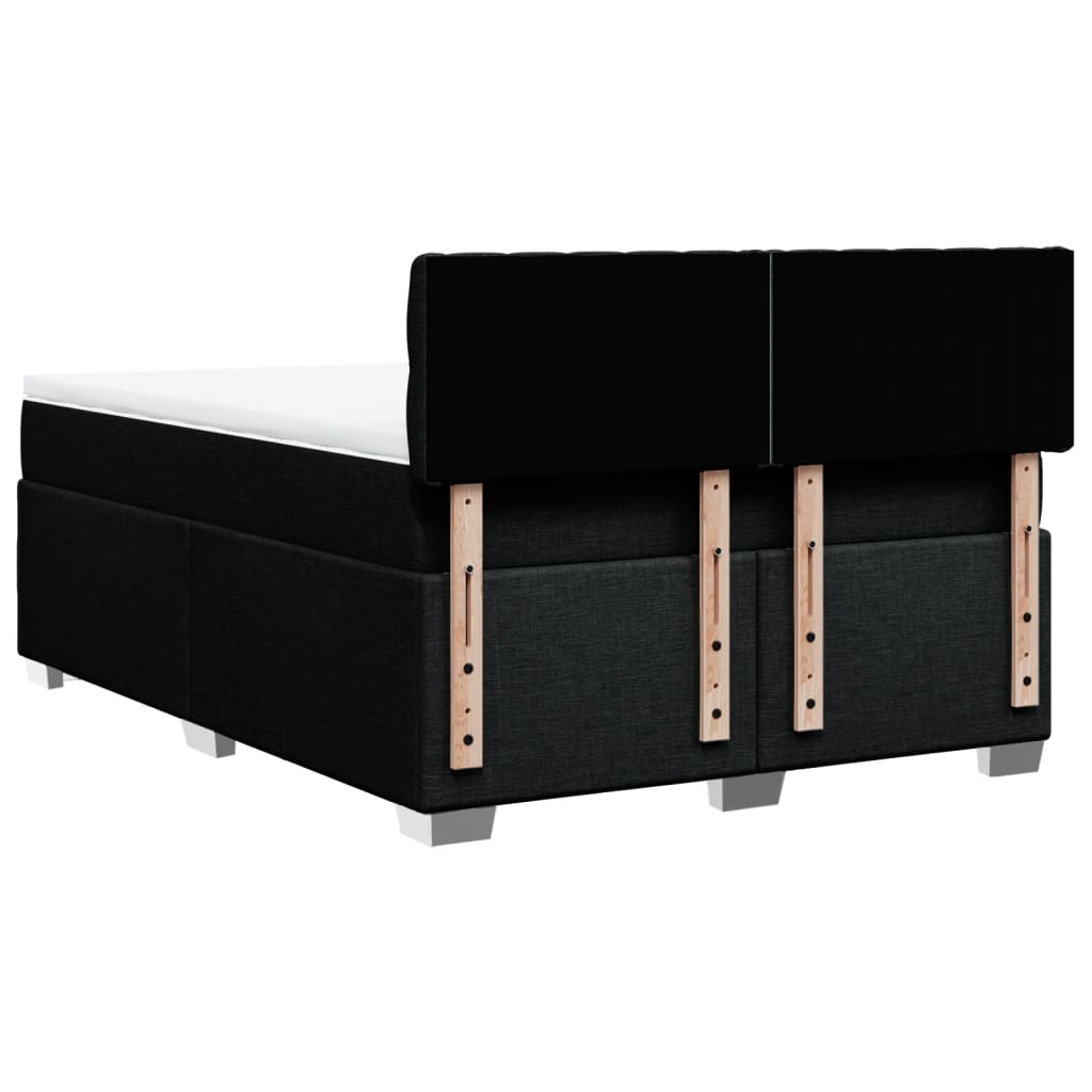 Κρεβάτι Boxspring με Στρώμα Μαύρο 160x200 εκ. Υφασμάτινο - Pakobazaar
