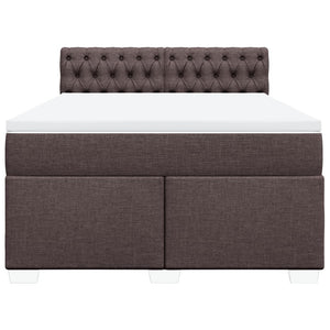 Κρεβάτι Boxspring με Στρώμα Σκούρο Καφέ 160x200 εκ Υφασμάτινο - Pakobazaar