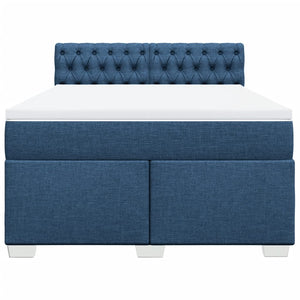 Κρεβάτι Boxspring με Στρώμα Μπλε 160x200 εκ. Υφασμάτινο - Pakobazaar