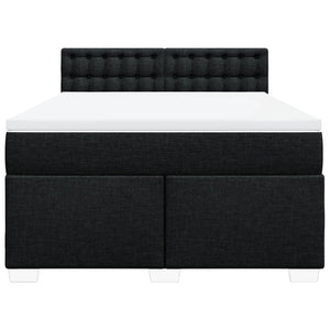 Κρεβάτι Boxspring με Στρώμα Μαύρο 160x200 εκ. Υφασμάτινο - Pakobazaar