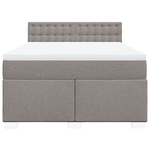 Κρεβάτι Boxspring με Στρώμα Taupe 160x200 εκ. Υφασμάτινο - Pakobazaar