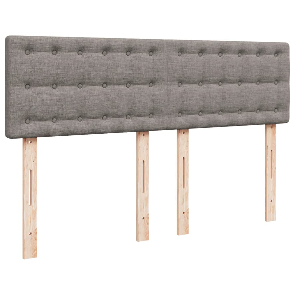 Κρεβάτι Boxspring με Στρώμα Taupe 160x200 εκ. Υφασμάτινο - Pakobazaar