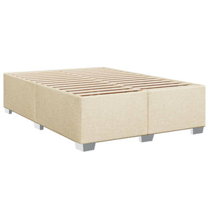 Κρεβάτι Boxspring με Στρώμα Κρεμ 160x200 εκ. Υφασμάτινο - Pakobazaar