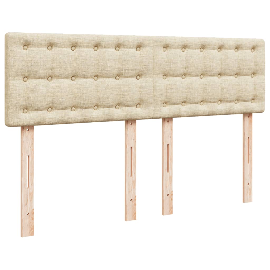 Κρεβάτι Boxspring με Στρώμα Κρεμ 160x200 εκ. Υφασμάτινο - Pakobazaar